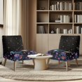 thumbnail image 4 of HELLHERO Elastic Bottom Slipper Chair Cover Soft Fabric Stain Protection Armless Accent Chair Cover Slipcover for Living Room, Moon Star Flower Field, 4 of 8
