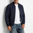 thumbnail image 3 of FRSASU Men's Comfortable Loose Coat Business Casual Stand Collar Zipper Jacket for Casual Outdoor Bike Outerwear Dark Blue, 3 of 5