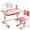 Pink, variant on Kids Study Desk Chair Set, Height Adjustable Toddlers Writing Table with Tiltable Reading Stand LED Table Light, Living Room Bedroom Children Learning Table with Extra Large Lorelo