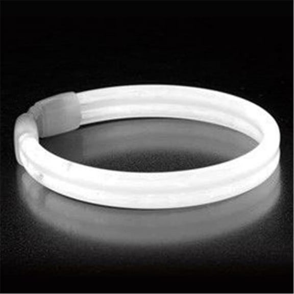 Wide Glow Stick 8 in. Bracelet, White - Pack of 30