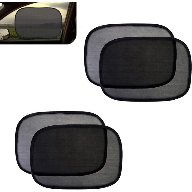 Car Window Shades for Baby, Double Layer Design Side Glass Transparent Isolation Mesh Screen, Sun Protection and Shade Blocker, Glare Shield Protection,Mesh (4 Pack) -