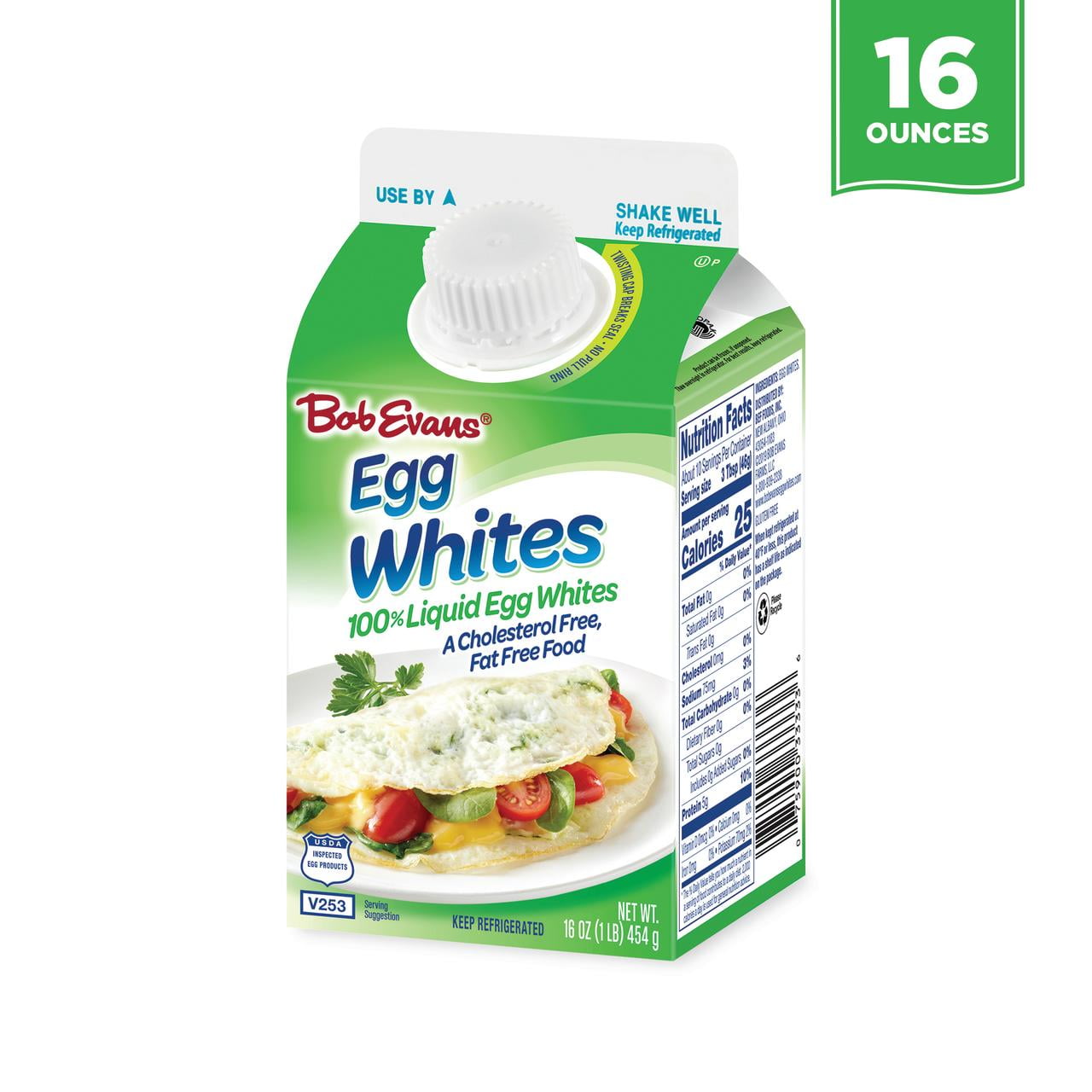 Bob Evans 100% Liquid Egg Whites ,16 oz, Pack of 1