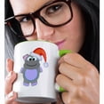 thumbnail image 2 of 3drose, Cute Goofkins Xmas Hippo Santa Cartoon, 15oz Two-tone Green Mug, 2 of 6