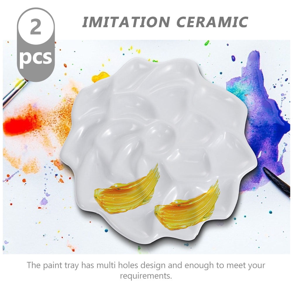 Raindrops 2-Pack White Painting Palettes for Kids, 1.2 x 20.5 x 20.5 cm, Ideal Plates for Art, Craft, and Painting Projects