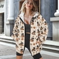thumbnail image 3 of FOR U DESIGNS Dachshund Zip Up Hoodies for Women Oversized Hooded Size S Long Sleeve Dog Paw Sweatshirt for Women Down-Shoulder Collar Sportswear with Drawstring, 3 of 7