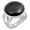 Black Simulated Onyx, variant on CHOOSE YOUR COLOR Round Simulated Black Onyx Ring .925 Sterling Silver Band CZ Female Size 8