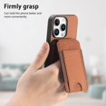 thumbnail image 5 of C1-12 For iPhone 16 Pro Max Case Card Holder Leather+PC+TPU Kickstand Phone Cover - Green, 5 of 5