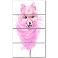 thumbnail image 2 of Watercolor Pink Dog Illustration - Contemporary Animal Art Canvas, 2 of 3