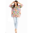 thumbnail image 5 of Sakkas Ligia Women's 3/4 Sleeve Casual Floral Loose Tunic Blouse Shirt Round Neck - 550-Multi - L/XL, 5 of 5