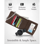 Small RFID Wallets For Women - Leather Slim Compact Trifold Womens Wallet Credit Card Holder Mini Coin Pouch Gifts For Women