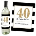 thumbnail image 5 of Big Dot of Happiness Chic 40th Birthday - Pink, Black and Gold - Birthday Gift For Women - Wine Bottle Label Stickers - Set of 4, 5 of 8