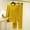 Yellow, variant on Wensltd Womens Long Sleeve Pajama Sets V-neck Pullover Top and Pants Casual Sleepwear Sets