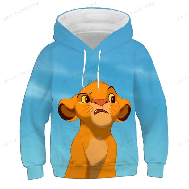 Ropa neutra de secado rápido, sudadera con capucha divertida, sudadera con capucha de dibujos animados, sudadera con capucha para niños, ropa para niños Lion King110 zhangyuxiang CONDUJO