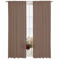 thumbnail image 2 of Pure Brown Semi Sheer Window Curtains 84 Inches Long, Simple Solid Color Rod Pocket Voile Silky Chiffon Curtain Light Filtering Drapes for Living Room, Kitchen, Bedroom, 52"x84", 2 Panels, 2 of 9