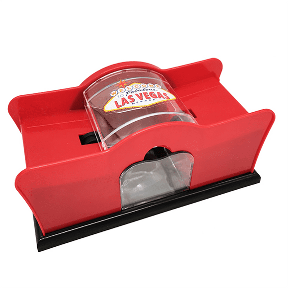 Manual Card Shuffler Poker Shuffle Machine Cards Holder Easy Hand Cranked System Card Shuffler Red