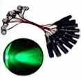 thumbnail image 3 of 10 Pack Green LED Effects Light operates from 9V Battery, Narrow spot Lights for Prop Scenery Theatrical Costumes Hand Props with 9 Volt Battery Clips, 3 of 4