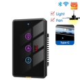 thumbnail image 3 of Tuya Smart WiFi Fan Light Switch Touch Wall Panel Voice Timer Control APP Remote Control Work for Alexa Google Home B, 3 of 5