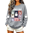 thumbnail image 6 of NTACZA Fall Sweatshirts for Women Crew Neck Halloween Spooky Season Sweatshirt Cute Ghost Grapic Long Sleeve Pullover Tops Cozy Daily Outfits Gray L, 6 of 6
