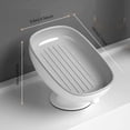 thumbnail image 4 of Jabonera de ángulo ajustable para baño, jabonera ovalada de plástico para montaje en pared con orificio de drenaje, bandeja de jabón extraíble de lujo, 4 of 7