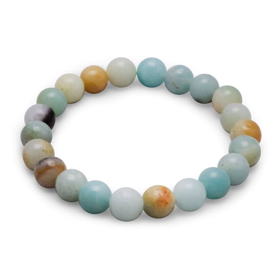 Precious Stars Amazonite 8-mm Beaded Unisex Stretch Bracelet