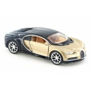 Bugatti Chiron, Gold w/ Black - Welly 43738D - 4.5" Diecast Model Toy Car (Brand New but NO BOX)