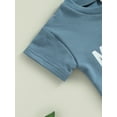 thumbnail image 5 of Inevnen Infant Boy Summer Clothes Suits Letter Print Short Sleeve Crew Neck T-Shirts and Elastic Waist Shorts 2Pcs Set, 5 of 8