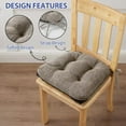 thumbnail image 4 of Chair Cushions for Dining Chairs Set of 6, Kitchen Chair Cushions, Chair Pads with Ties and Non Slip Backing, Tufted Memory Foam Seat Cushion 6 Pack, 15.5" x 15.5" x 4", Khaki, 4 of 14