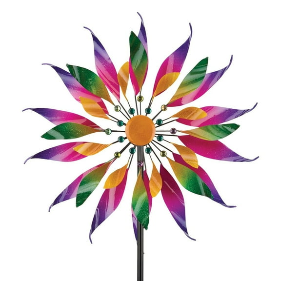 32  Triple Wind Spinner - Twisted Flower - 32"x13"x85"