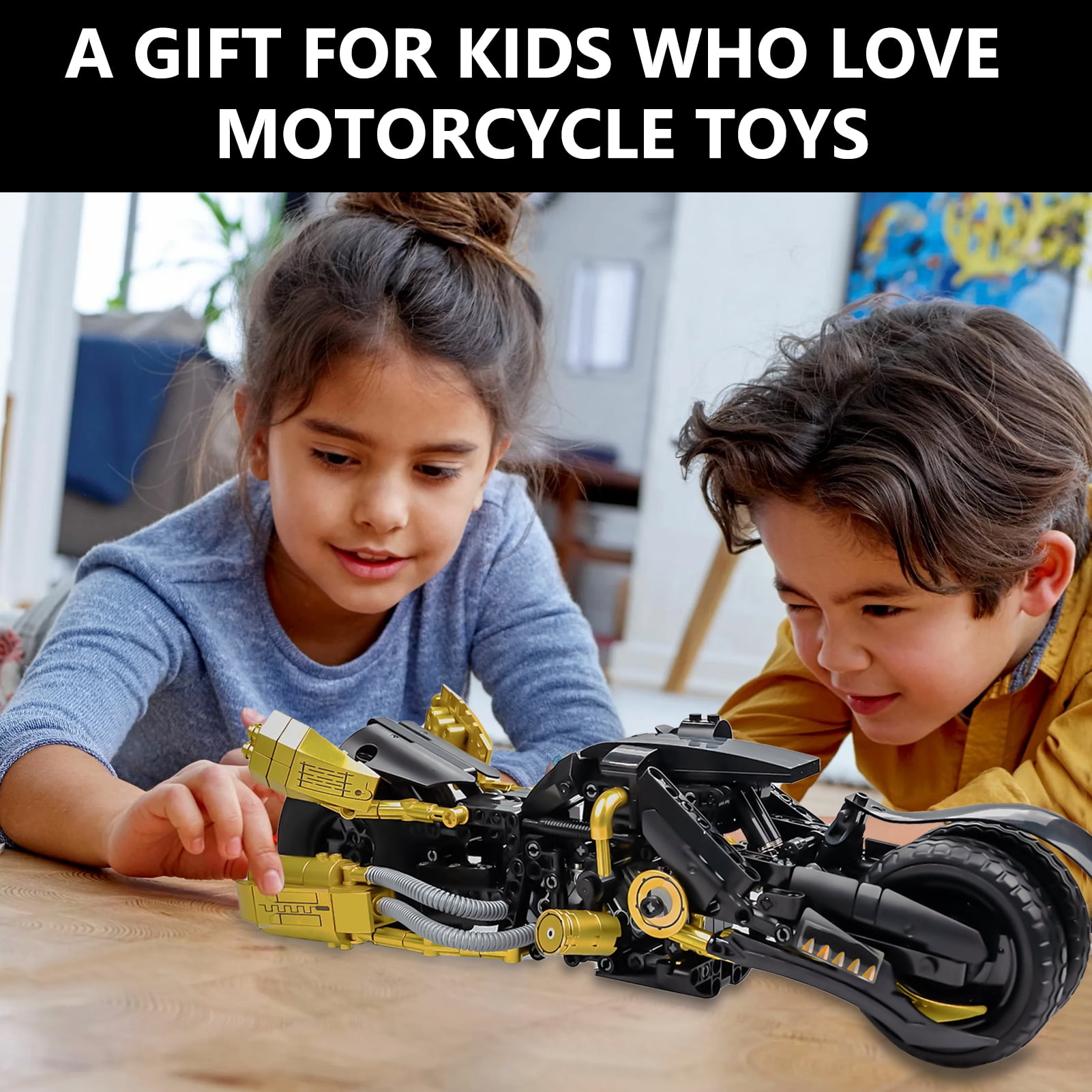QOQ Motorcycle Building Blocks Kit, 1:10 Scale Technic Motorcycle Set for Boys and Girls 8+, Children Adult Plastic Collectible Car Gift (551Pieces）