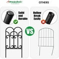 thumbnail image 5 of AMAGABELI GARDEN & HOME Decorative Garden Fence 18in x 7.5ft Coated Metal Outdoor Rustproof Landscape Wrought Iron Wire Border Fencing Folding Patio Fencing Flower Barrier Section Panel Decor Black, 5 of 7
