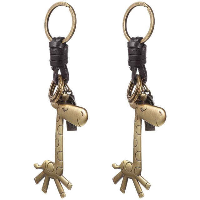 MasteelfCA 2Pcs Animal Cartoon Key Chain Ring Giraffe Keyring for Women Men Boys Girls