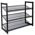 thumbnail image 2 of Organize It All 3 Tier Adjustable Mesh Shoe Rack in Black, 2 of 6