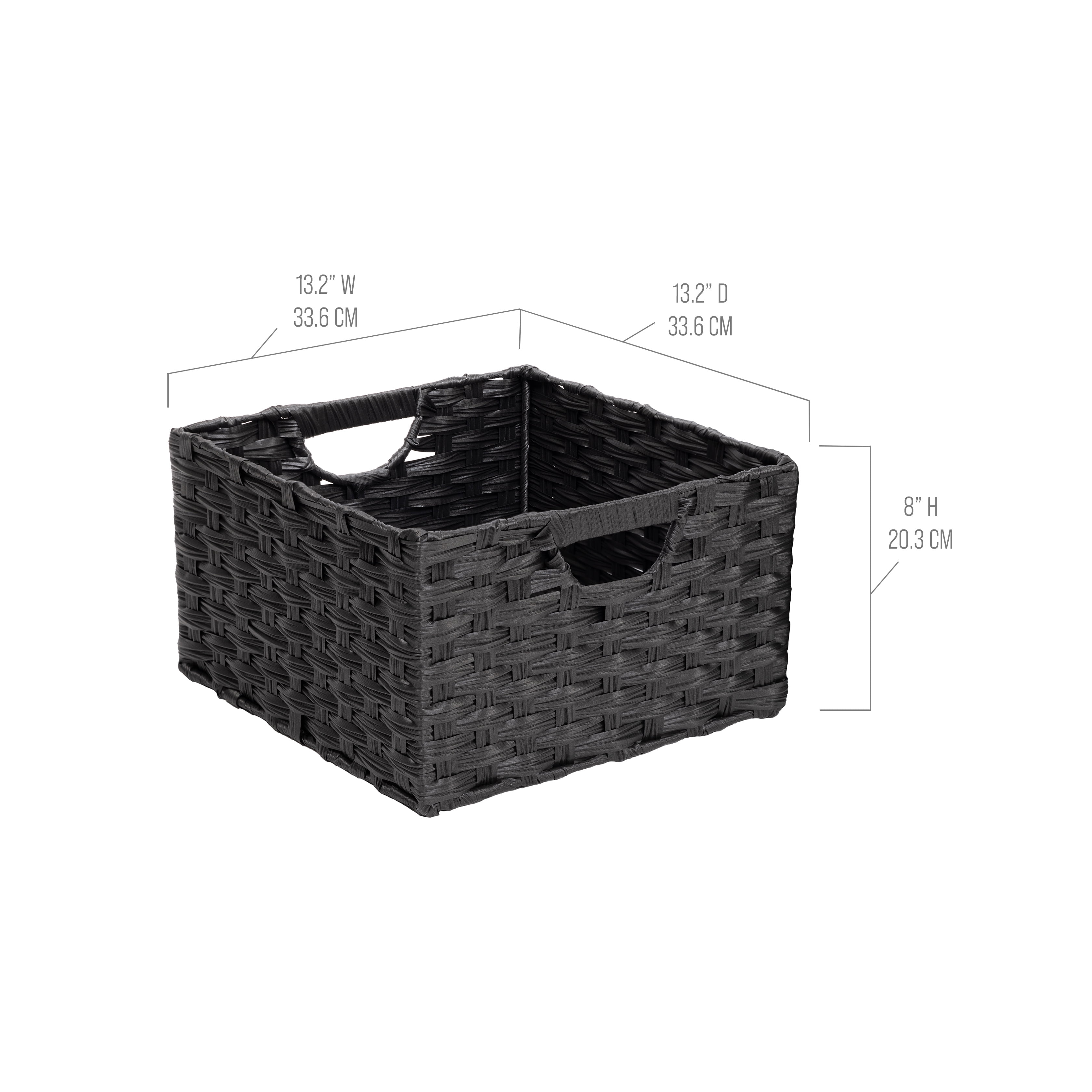 Seville Classics Handwoven Basket (2-Pack), Black