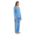 thumbnail image 6 of GLOBAL 100% Cotton Pajamas for Women Set Long Sleeve Button Down Sleepwear Soft Pjs Kint Lounge Sets with Pockets Light Blue L, 6 of 7