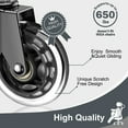 thumbnail image 4 of TXRUME 5 PCS Office Chair Caster Wheels Replacement Rubber Caster Wheels for Hardwood Floors and Carpets, 4 of 6