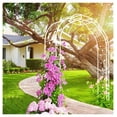 thumbnail image 4 of Metal Garden Arch W74.4'' x H98.4'' Garden Arbor Trellis Climbing Plants Support Rose Arch Outdoor Arch, 4 of 5