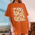thumbnail image 2 of Faldas Cortas para Mujeres, Impresión de Flores Casual Oversized Camiseta de Manga Corta Top Hecho de 95% Poliéster 5% Spandex para Primavera Verano, Falda Corta de Verano, 2 of 7