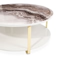 thumbnail image 4 of Michael Amini Ariana Faux-Marble Cocktail Table - White/Gold, 4 of 7