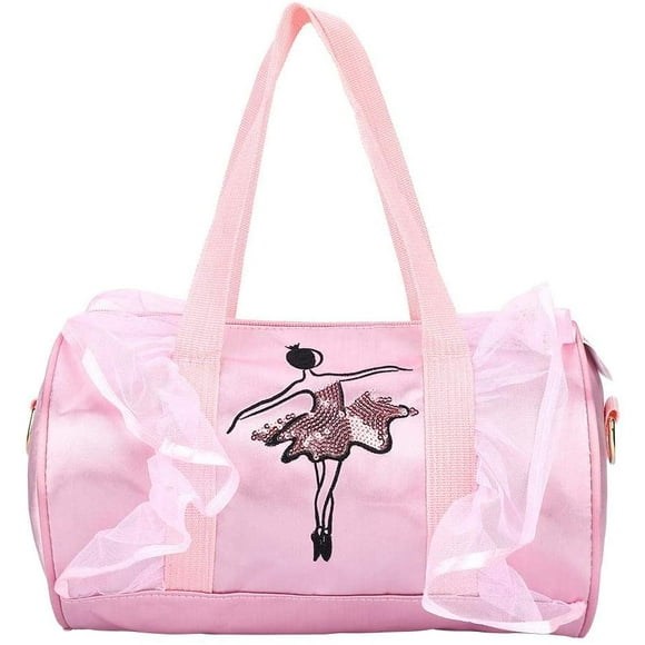 Ballet Bag Ballet Princess Dance Bag Ballet Latin Dance Bag Handbag Shoulder Bag Crossbody Bag with Lace for Ballerina Dancer Girls (Pink Long Gauze)