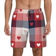 thumbnail image 3 of Uemuo Heart Plaid Pattern Mens Swim Trunks Quick Dry Board Shorts with Mesh Lining, Stretch Beach Shorts Quick Dry No-Chafing Board Shorts-Medium, 3 of 9
