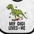 thumbnail image 4 of Inktastic My Gigi Loves Me Grandson Dinosaur Boys Baby Bib, 4 of 4