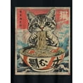 thumbnail image 3 of [Cotton Kawaii Anime T-Shirt] Cotton One-Sided Printed Crew Neck T-Shirt - 180g Hex | Cat Eating Ramen Noodles Kawaii Anime Manga Japanese Food - Birthday Gifts for Men/Dad/Family, 3 of 6