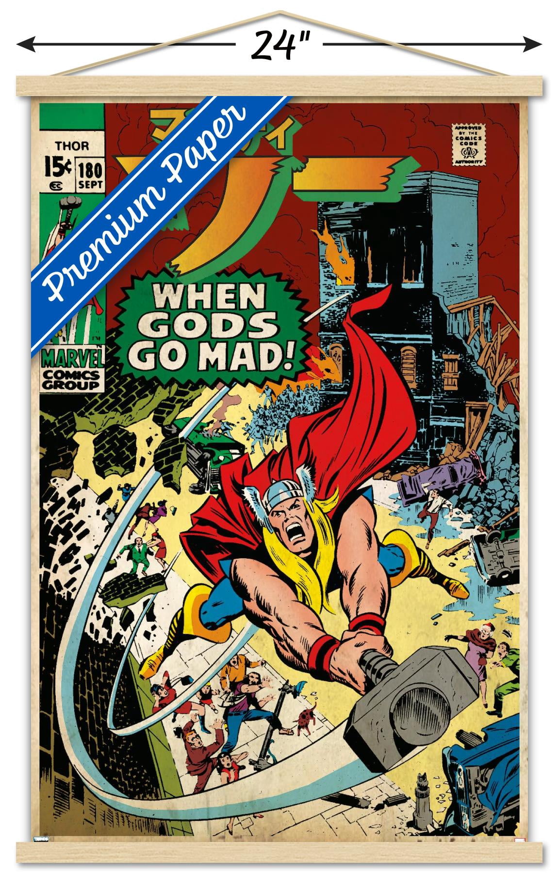 Marvel Katakana - Thor #108 Wall Poster with Magnetic Frame, 22.375" x 34"