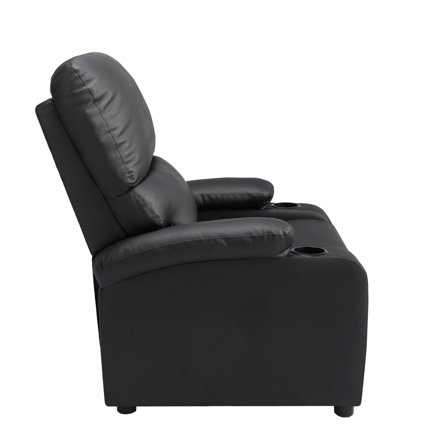Kadyn 31.5" Faux leather reclining chair, Pu Upholstered reclining chair, Pushback Recliner Chair for Bedroom, Black Kadyn 31.5" Faux leather reclining chair, Pu Upholstered reclining chair, Pushback Recliner Chair for Bedroom, Black
