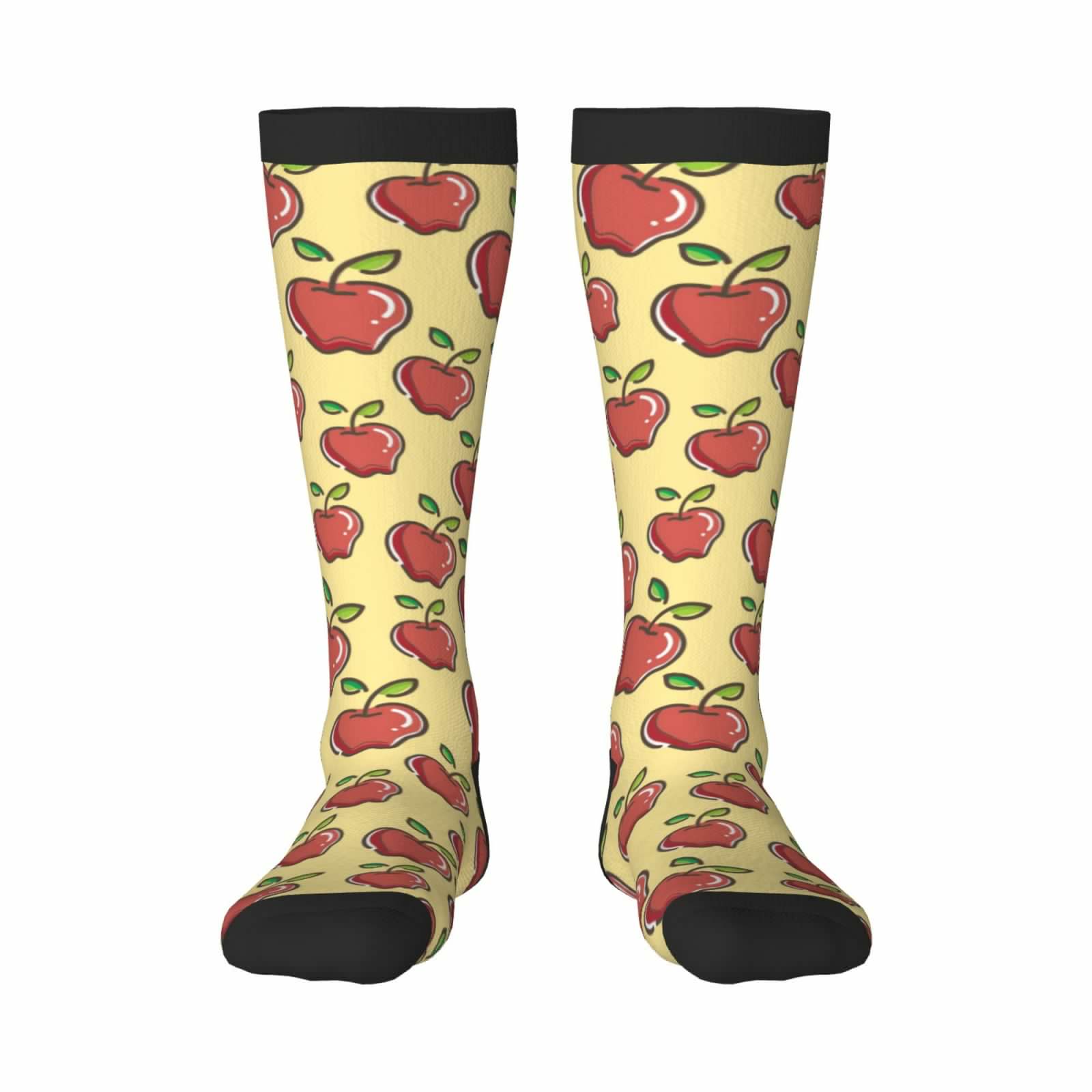 thumbnail image 2 of Picia Women Crew Soft Moisture-wicking Socks Apple Pattern Design Cotton Socks, One Size fit All, 2 of 9