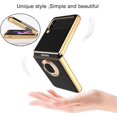 thumbnail image 6 of Compatible with Samsung Galaxy Z Flip 4 Case Silicone Protective Cover with Ring Holder Magnetic Kickstand Shockproof Folding Phone Case Soft TPU Bumper-Black, 6 of 9