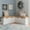White & Beige Cushio, variant on Pemberley Row Wood White Nook Backless Hidden Storage 62.4" Unassembled