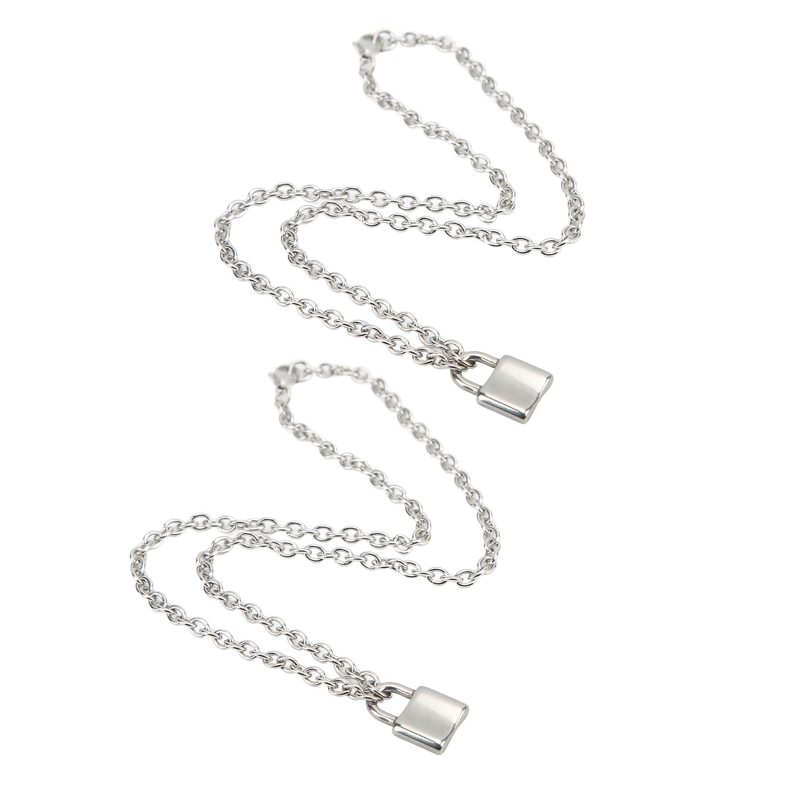 Ymiko Chain Choker Chain Necklace 2pcs 50cm Lock Necklace Anti Allergy Stainless Steel Personalized Chain Necklace For Women Walmart Com