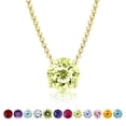 thumbnail image 1 of JeenMata Hermoso collar con colgante de solitario de corte redondo de 1 quilate, peridoto, piedra natal de agosto, chapado en oro amarillo de 18 quilates, mujer, adulto, 1 of 6