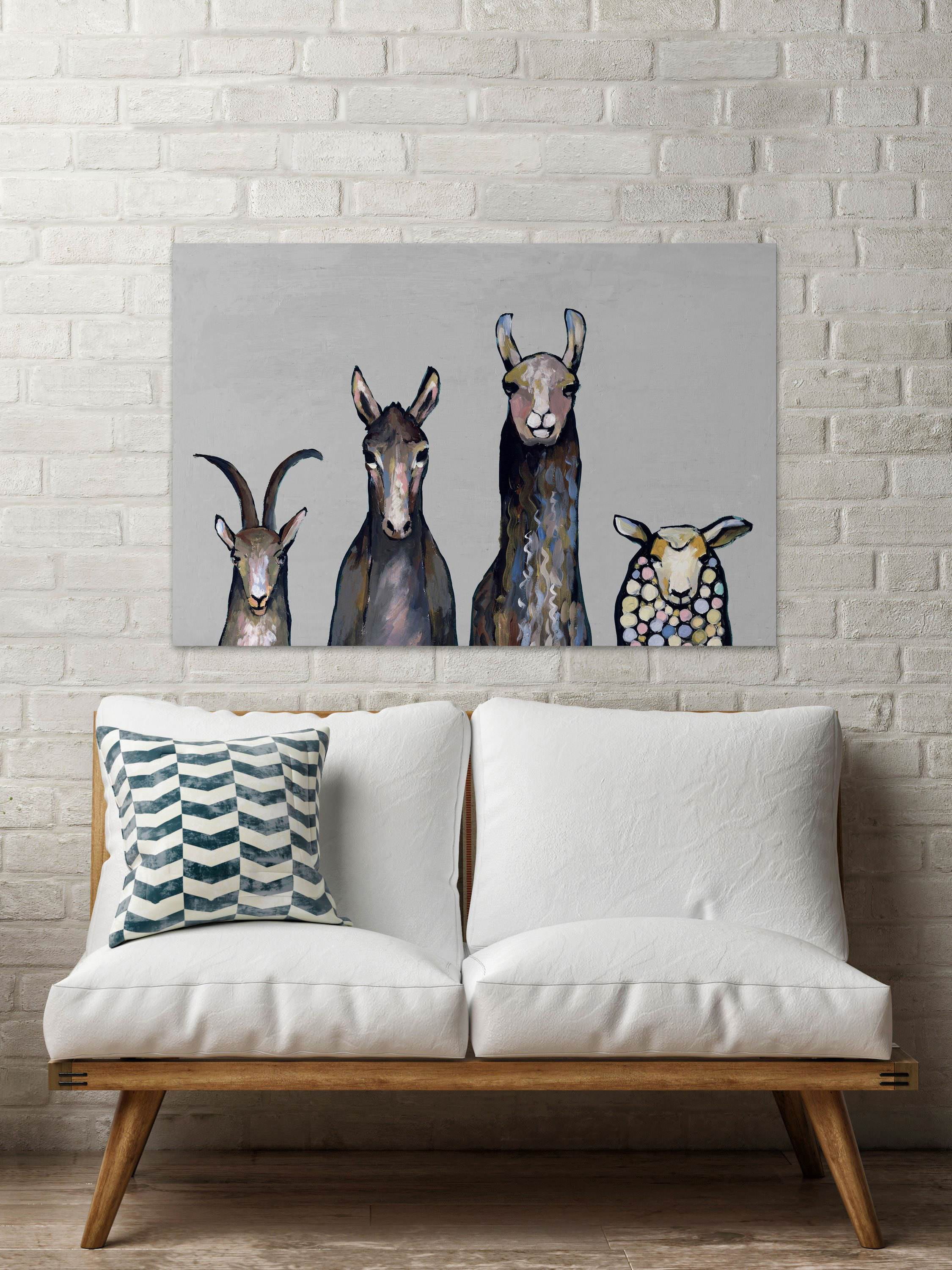 Animal Row III Painting Print on Wrapped Canvas